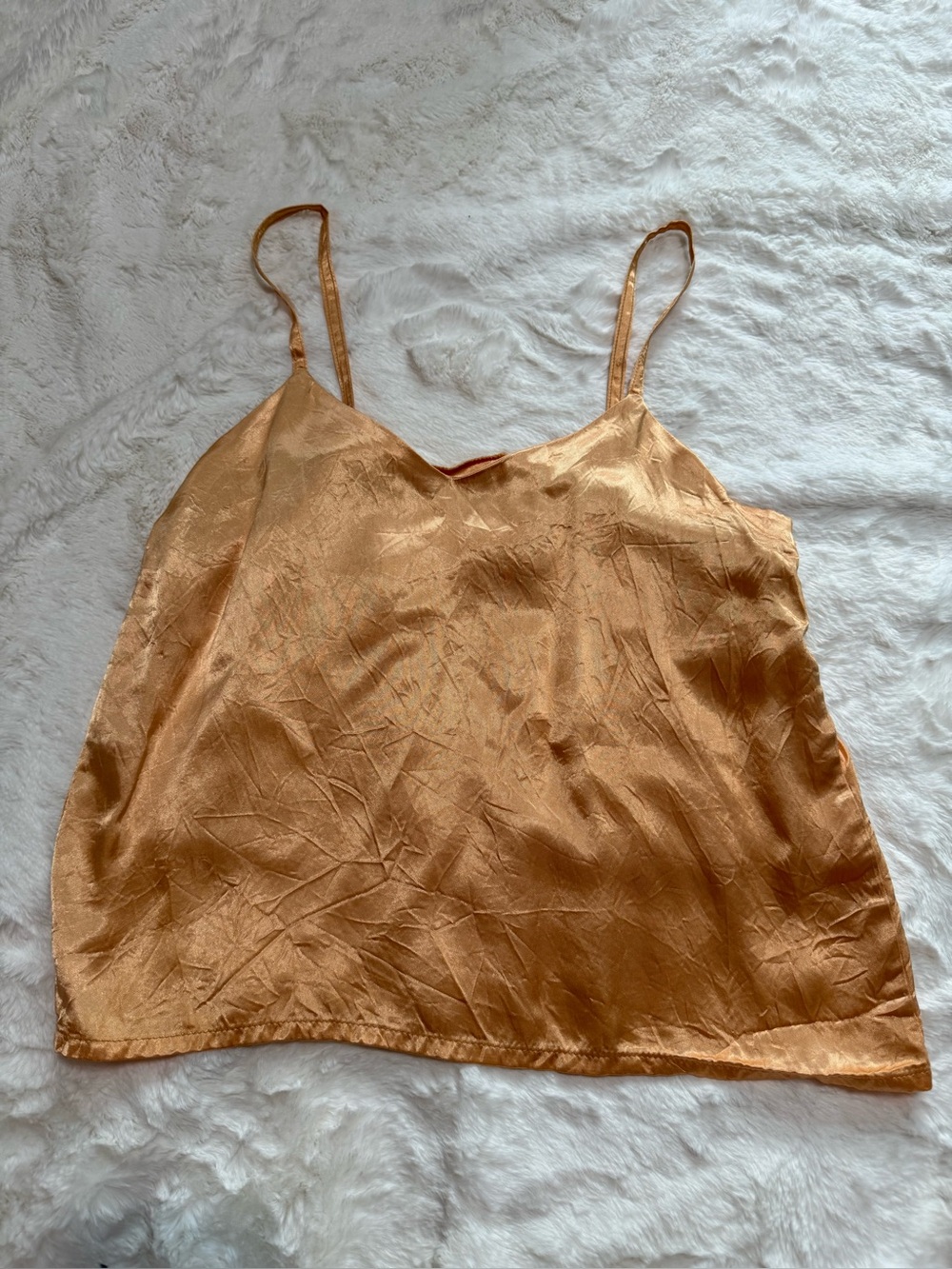 Vintage Satin Cami Tank Top in Bronze
